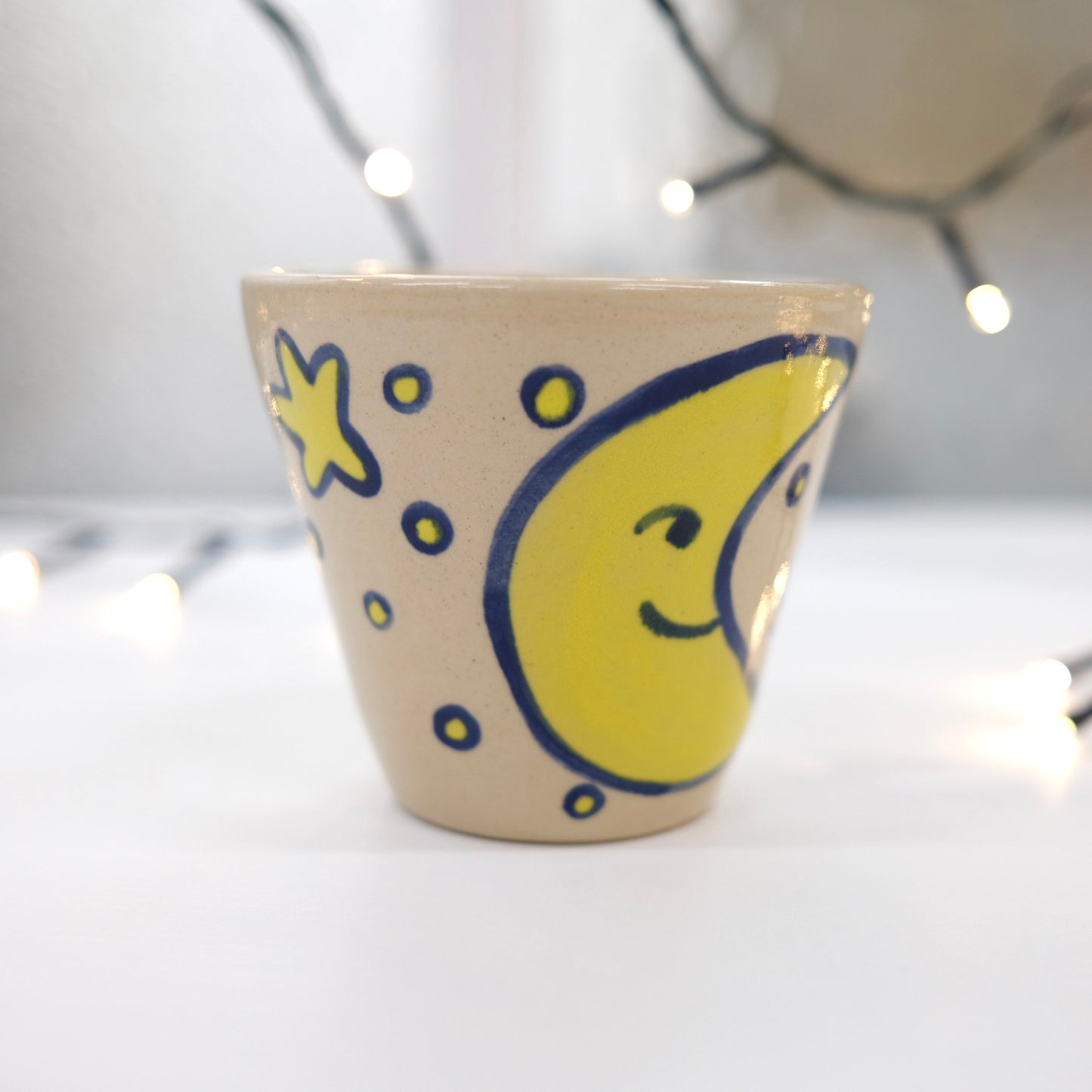 Toczony kubek bez ucha / słońce i księżyc 280 ml