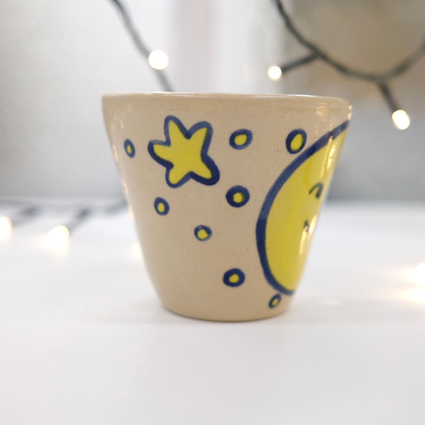 Toczony kubek bez ucha / słońce i księżyc 280 ml