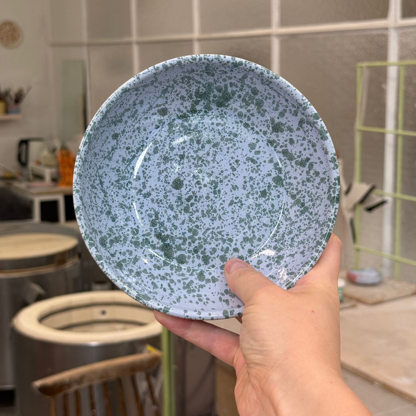 Płaska miseczka 16 cm - niebiesko-zielona