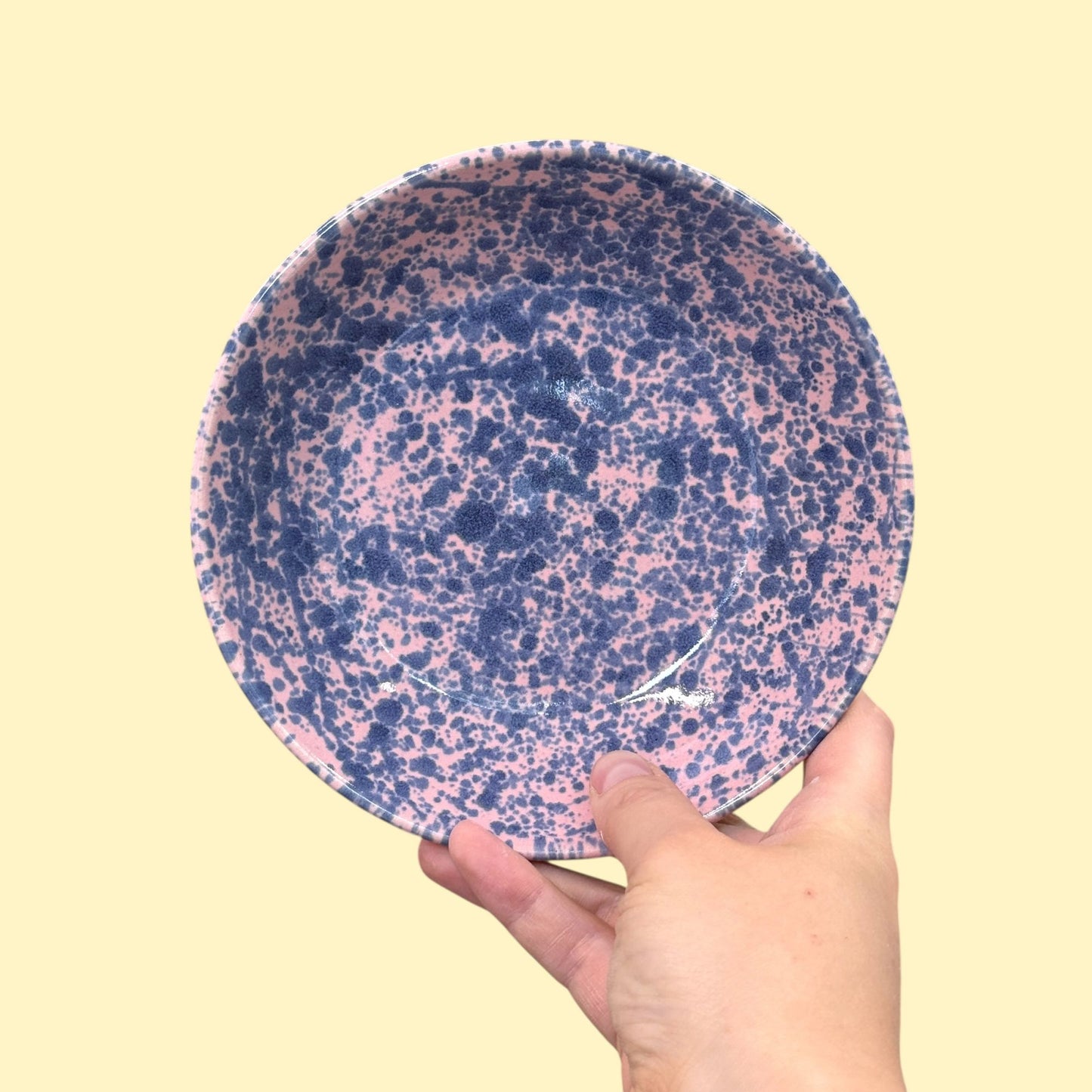 Płaska miseczka 16 cm - różowo-kobaltowa