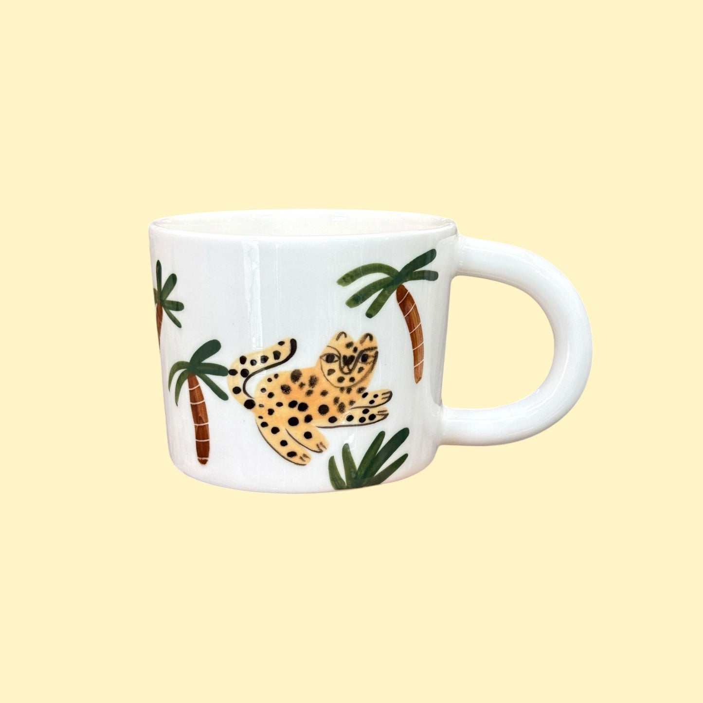 Kubek 400 ml - tygrysy i lamparty pod palmami