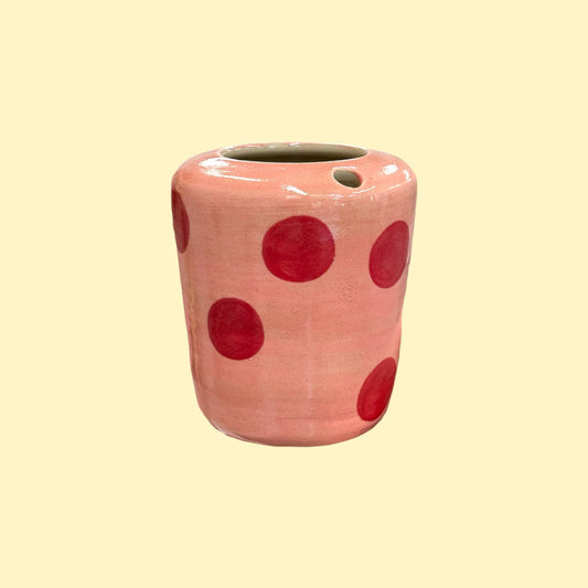 Travel tumbler / kubek na wynos - czerwone kropki
