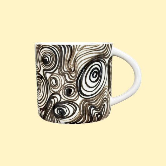 Duży kubek herbaciany 580 ml - czarno-białe wiry
