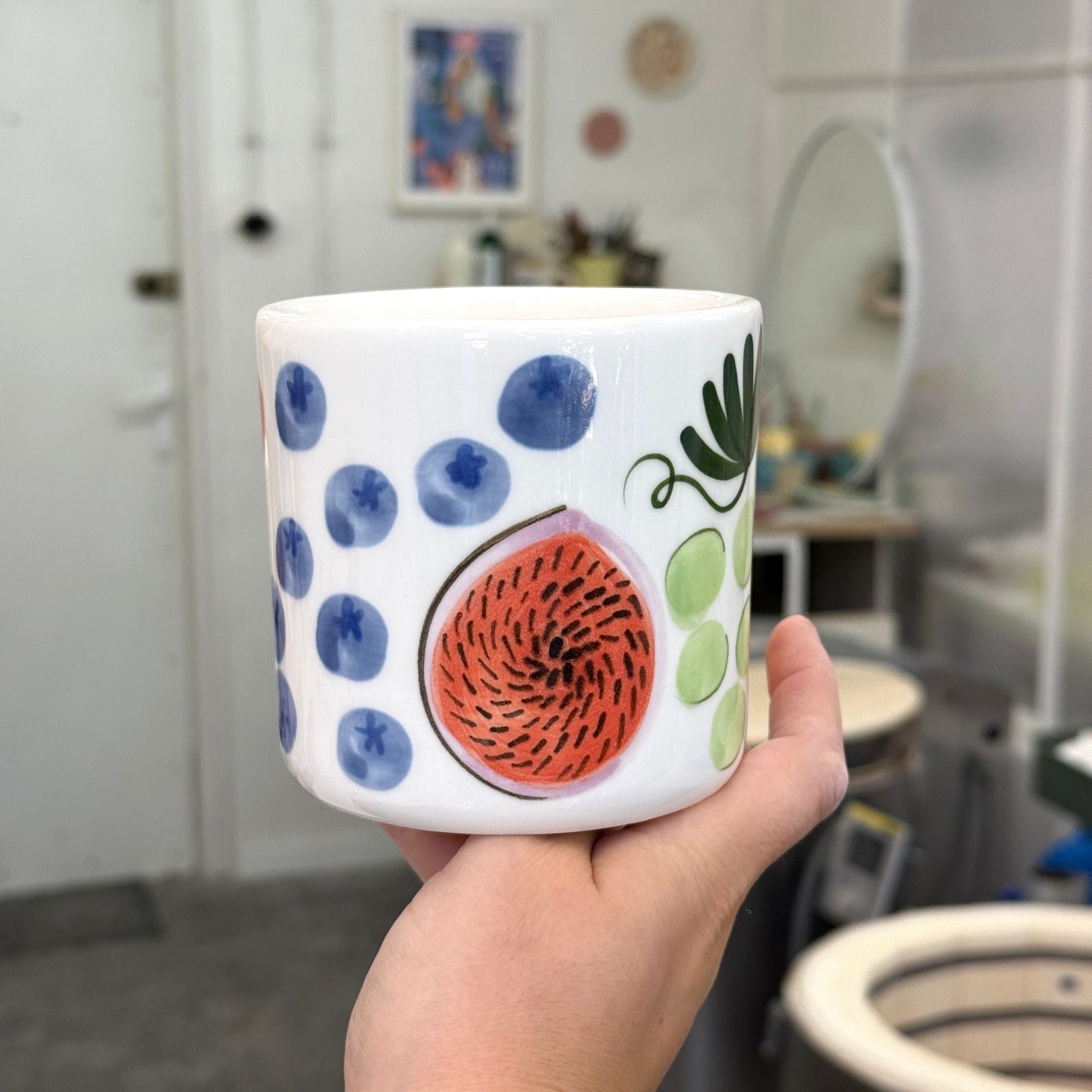 Duży kubek herbaciany 580 ml - owoce tropikalne