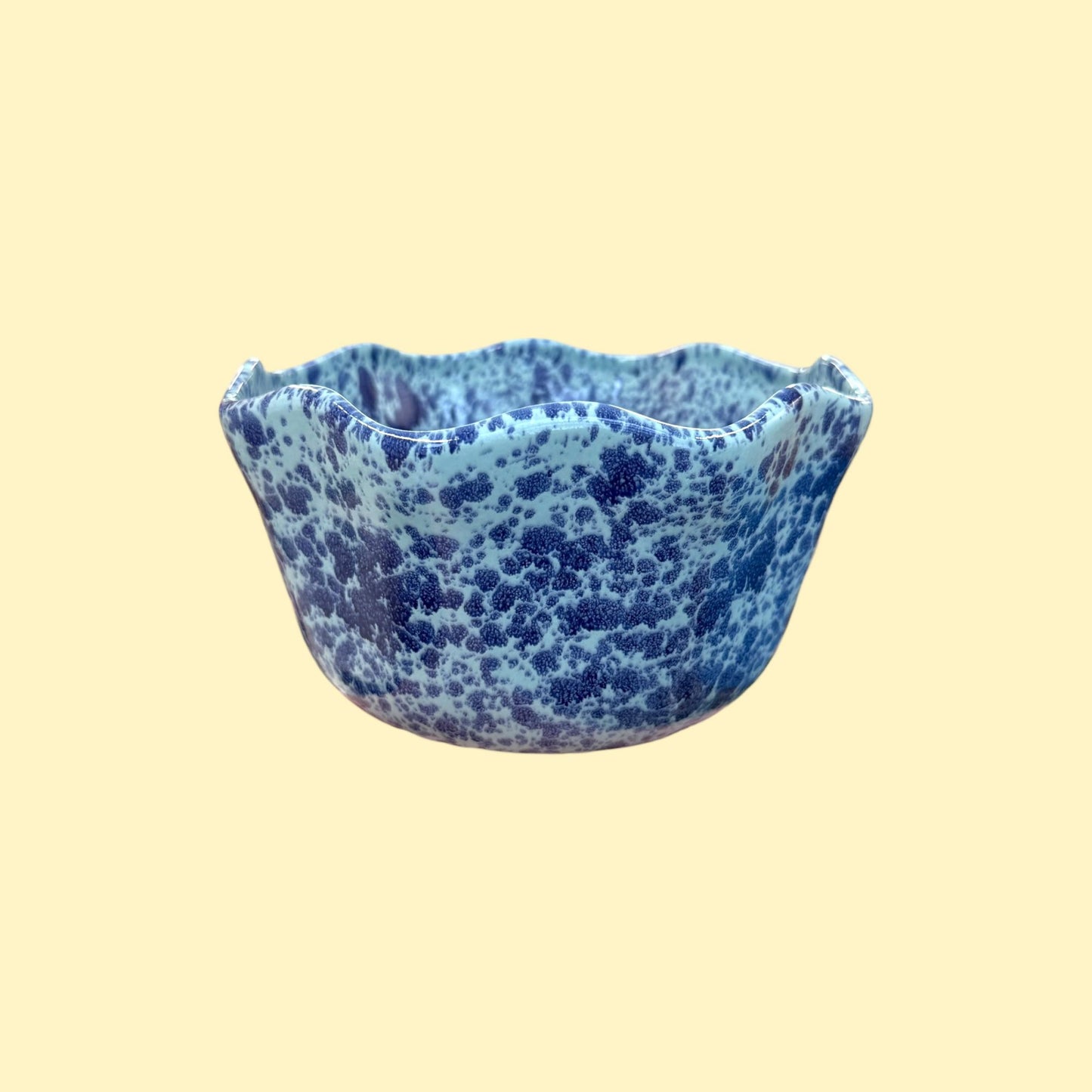 Miska-kwiatek / miętowa w kobaltowe ciapki