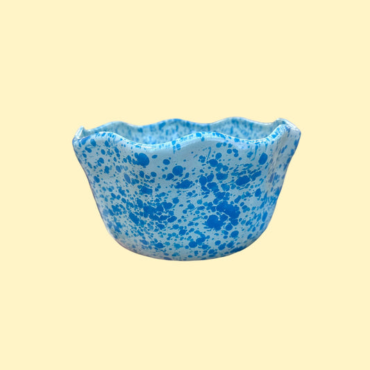 Miska-kwiatek w turkusowe ciapki