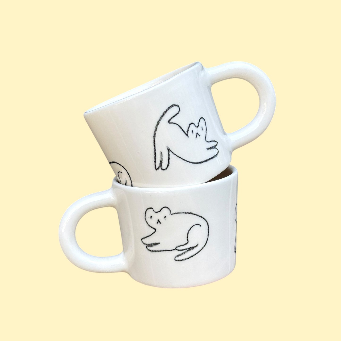 Kubek w rysowane koty - czarny