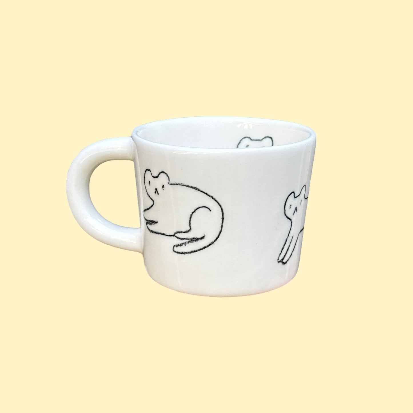 Kubek w rysowane koty - czarny