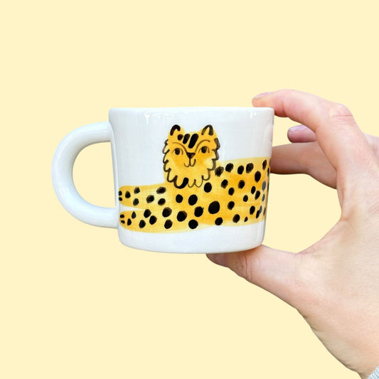 Kubek z lampartem-hybrydą (podmieniona głowa)